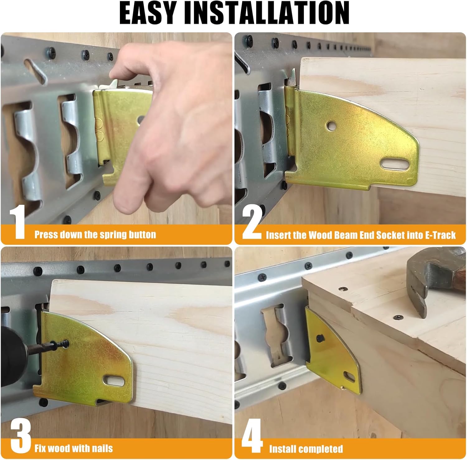 E-Track Wood Beam End Socket Accessories