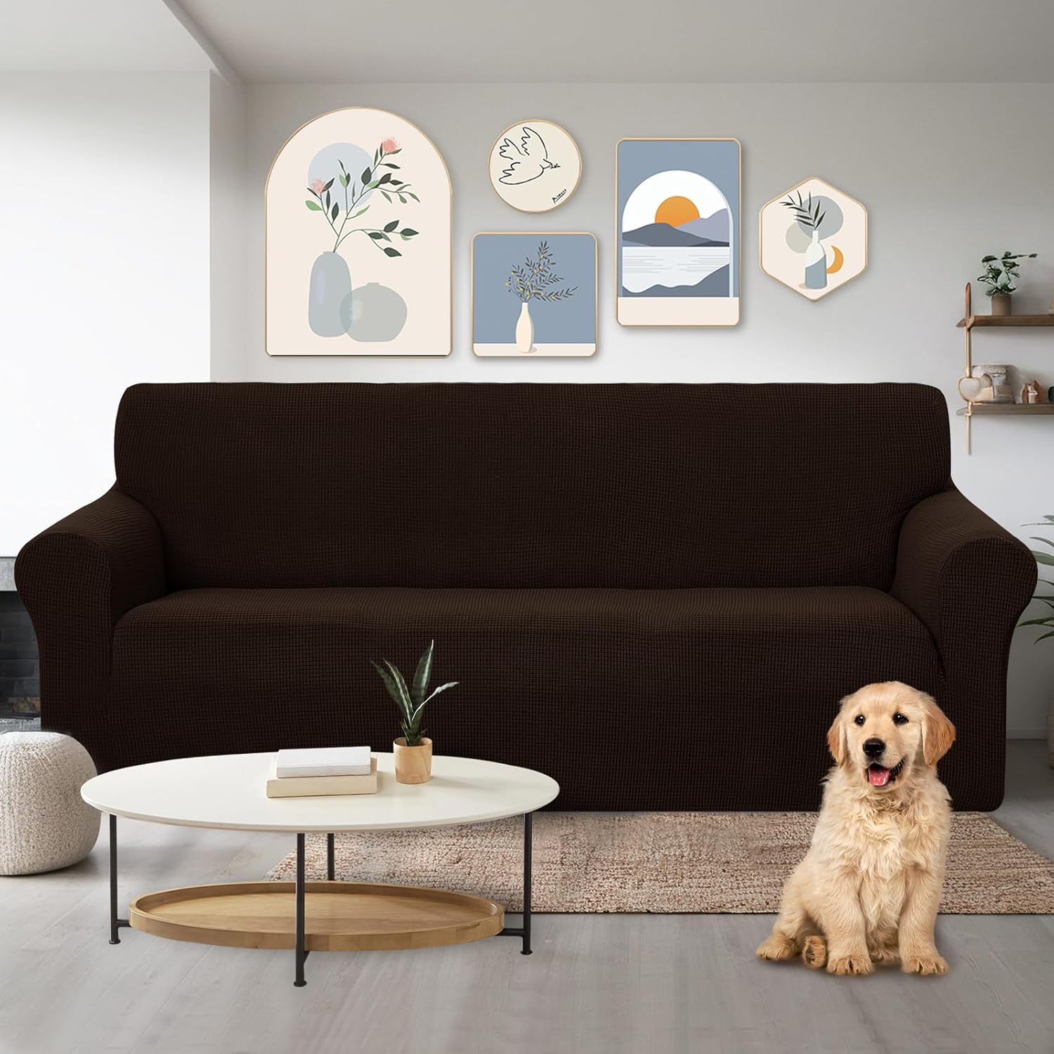 Stretch Couch Cover Sofa Cover Washable Sofa Slipcover Furniture Protector for 3 Chion Couch Sofa Pet Friendly(Sofa