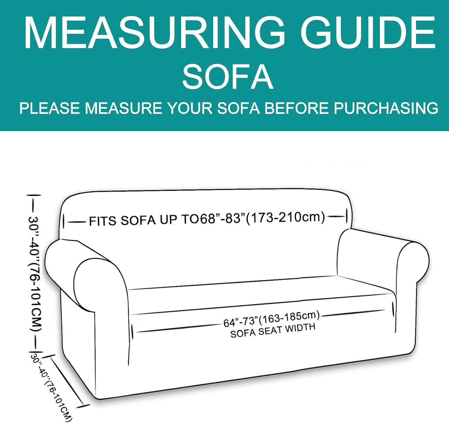 Stretch Couch Cover Sofa Cover Washable Sofa Slipcover Furniture Protector for 3 Chion Couch Sofa Pet Friendly(Sofa