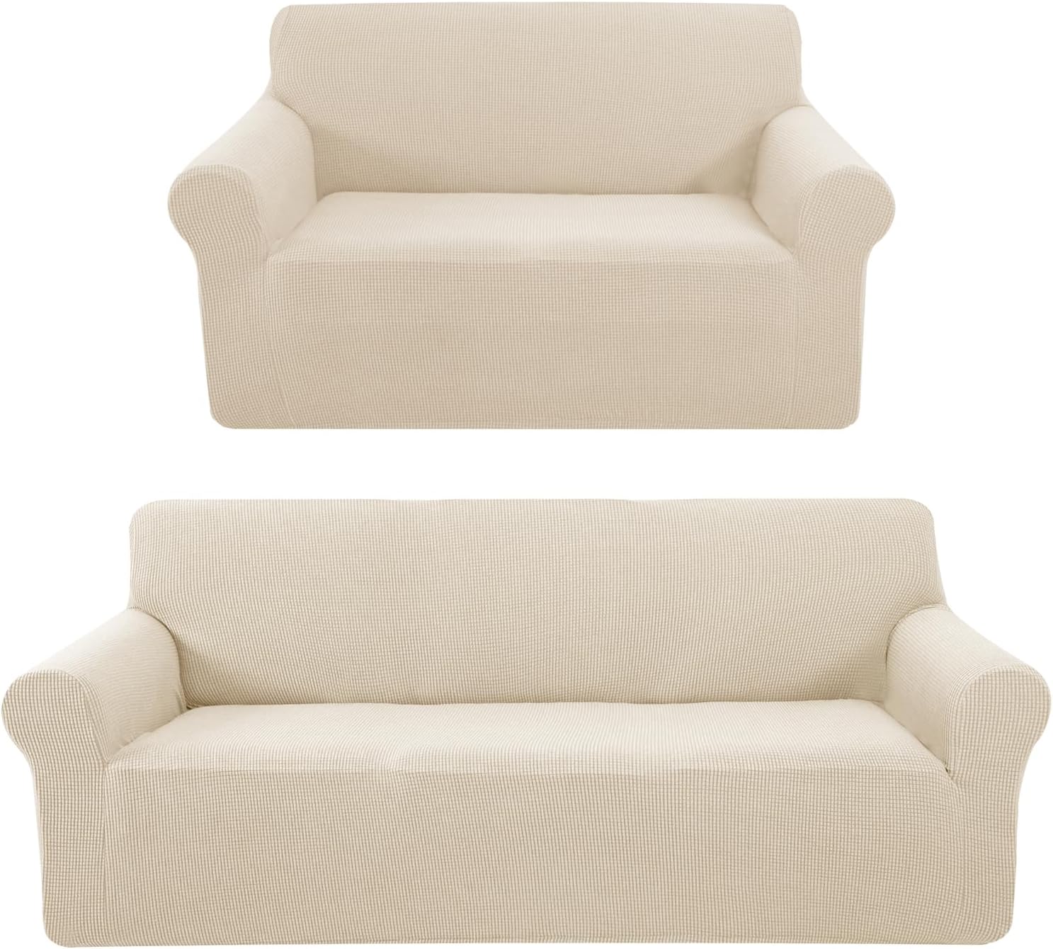 Stretch Couch Cover Sofa Bundles loveseat (Beige) Stretch Couch Cover Sofa Bundles loveseat (Beige)