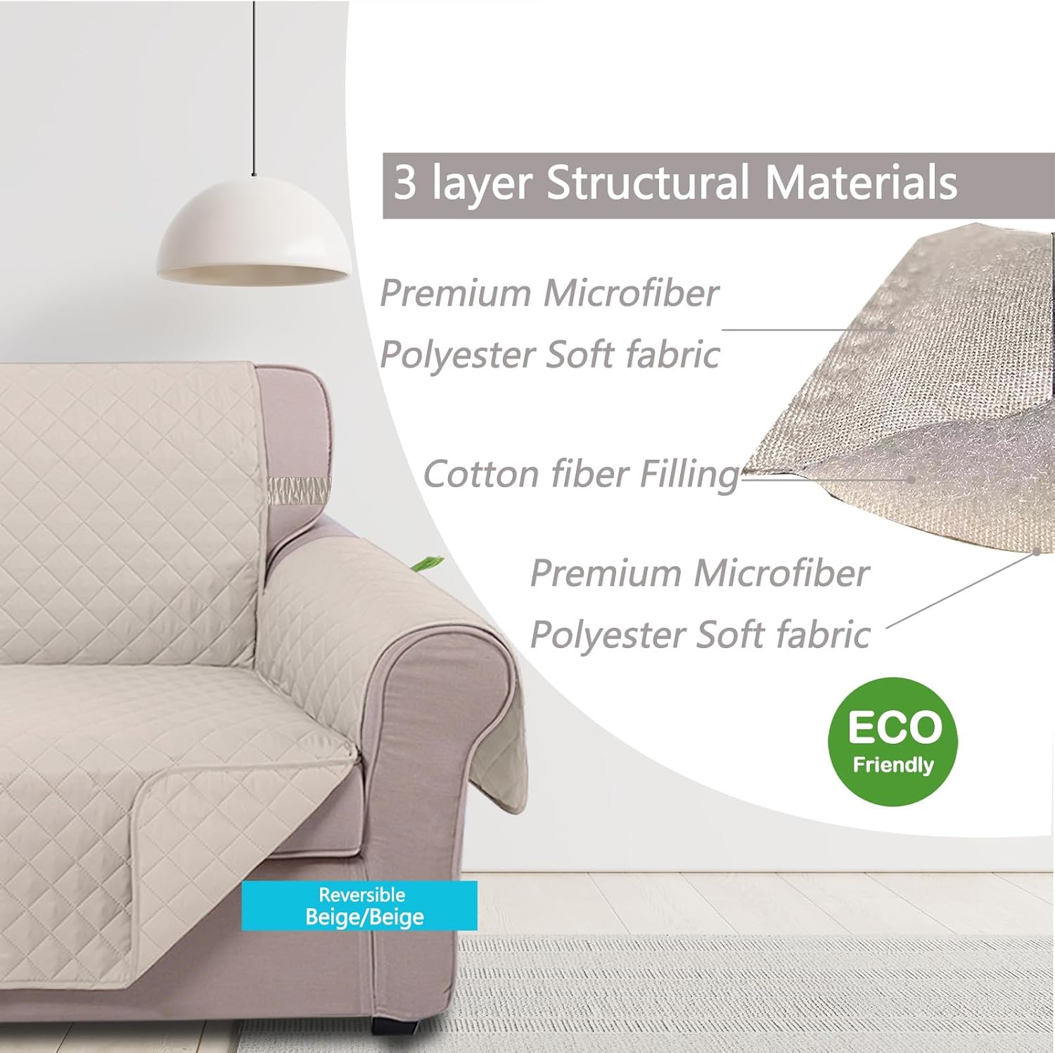 UNICE Home Reversible Sofa Cover Bundle Loveseat Cover(Sofa+Loveseat