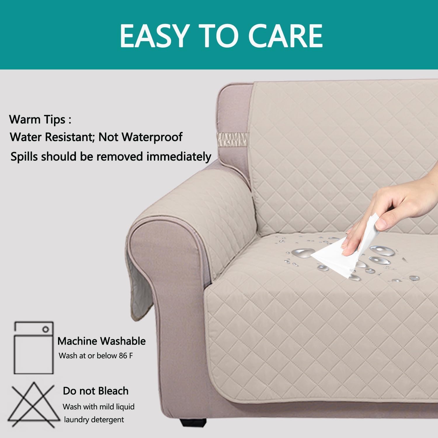 UNICE Home Reversible Sofa Cover Bundle Loveseat Cover(Sofa+Loveseat
