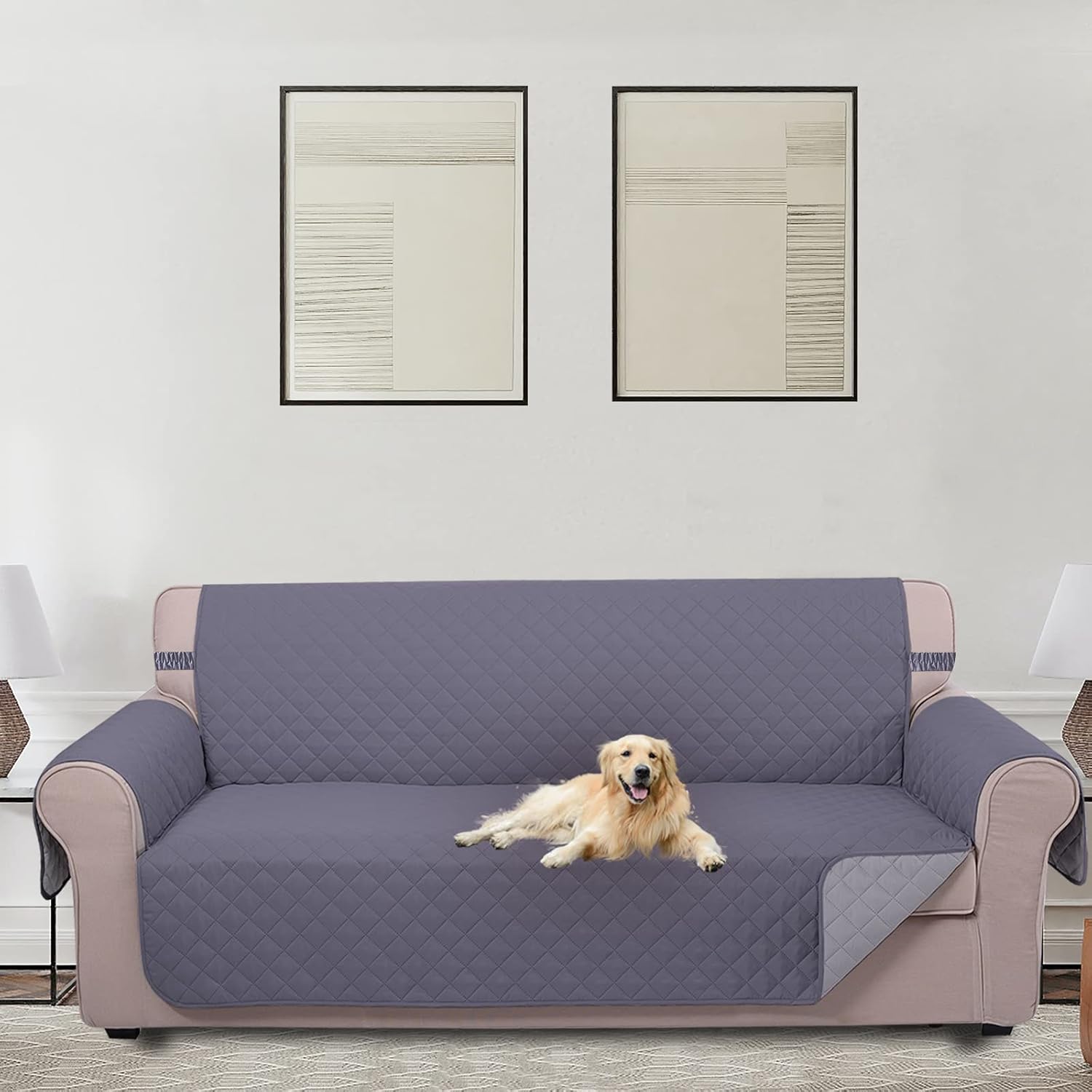 Reversible Sofa Cover Bundles with loveseat and Chair Size