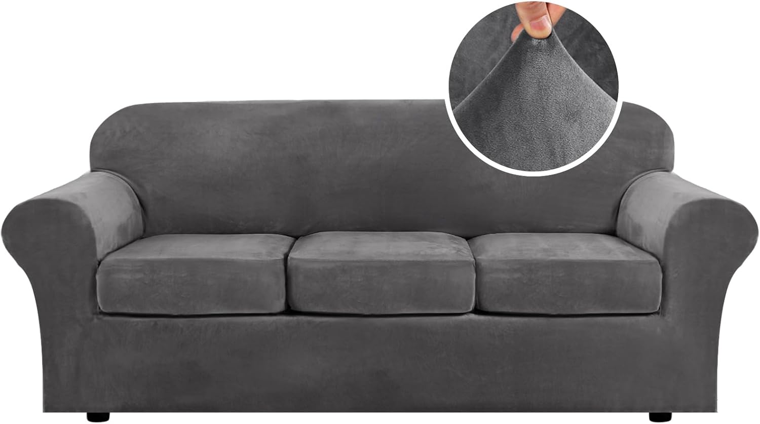 4 Pieces Thick Velvet Sofa Covers Couch Covers for 3 Chion Couch Sofa High Stretch Slipcovers Furniture Protector Form Fit Luxury Couch Cover for Dogs Width Up to 90 Inch(Sofa 4 Pieces Thick Velvet Sofa Covers Couch Covers for 3 Chion Couch Sofa High Stretch Slipcovers Furniture Protector Form Fit Luxury Couch Cover for Dogs Width Up to 90 Inch(Sofa