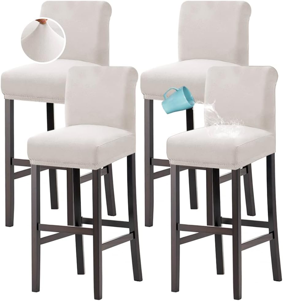 100% Waterproof Bar Stool Cover Stretch Counter Stool Pub Chair Slipcover for Dining Room Removable Soft Thick Solid Fleece Fabric Bar Stool Slipcovers Set of 4 100% Waterproof Bar Stool Cover Stretch Counter Stool Pub Chair Slipcover for Dining Room Removable Soft Thick Solid Fleece Fabric Bar Stool Slipcovers Set of 4