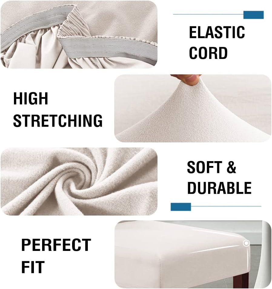 100% Waterproof Bar Stool Cover Stretch Counter Stool Pub Chair Slipcover for Dining Room Removable Soft Thick Solid Fleece Fabric Bar Stool Slipcovers Set of 4