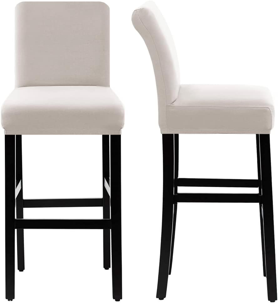 100% Waterproof Bar Stool Cover Stretch Counter Stool Pub Chair Slipcover for Dining Room Removable Soft Thick Solid Fleece Fabric Bar Stool Slipcovers Set of 4
