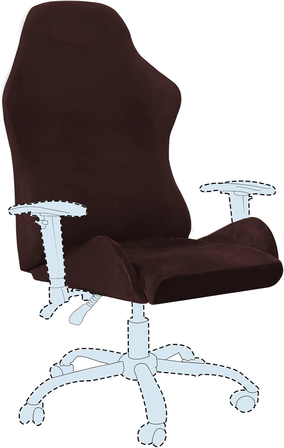 Gaming Chair Covers Slipcover Stretch Seat Chair Cover for Leather Computer Reclining Racing Ruffled Gamer Chair Protector Without Chair 2 piece,Brown Gaming Chair Covers Slipcover Stretch Seat Chair Cover for Leather Computer Reclining Racing Ruffled Gamer Chair Protector Without Chair 2 piece,Brown