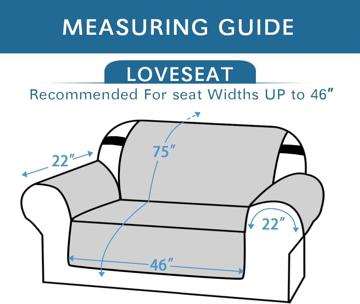 100% Waterproof Sofa Slipcover Washable Loveseat Cover for 2 Chion Cover Non-Slip Furniture Protector with Puppy Paw Silicone Backing Couch Cover for Pets Dogs (Loveseat