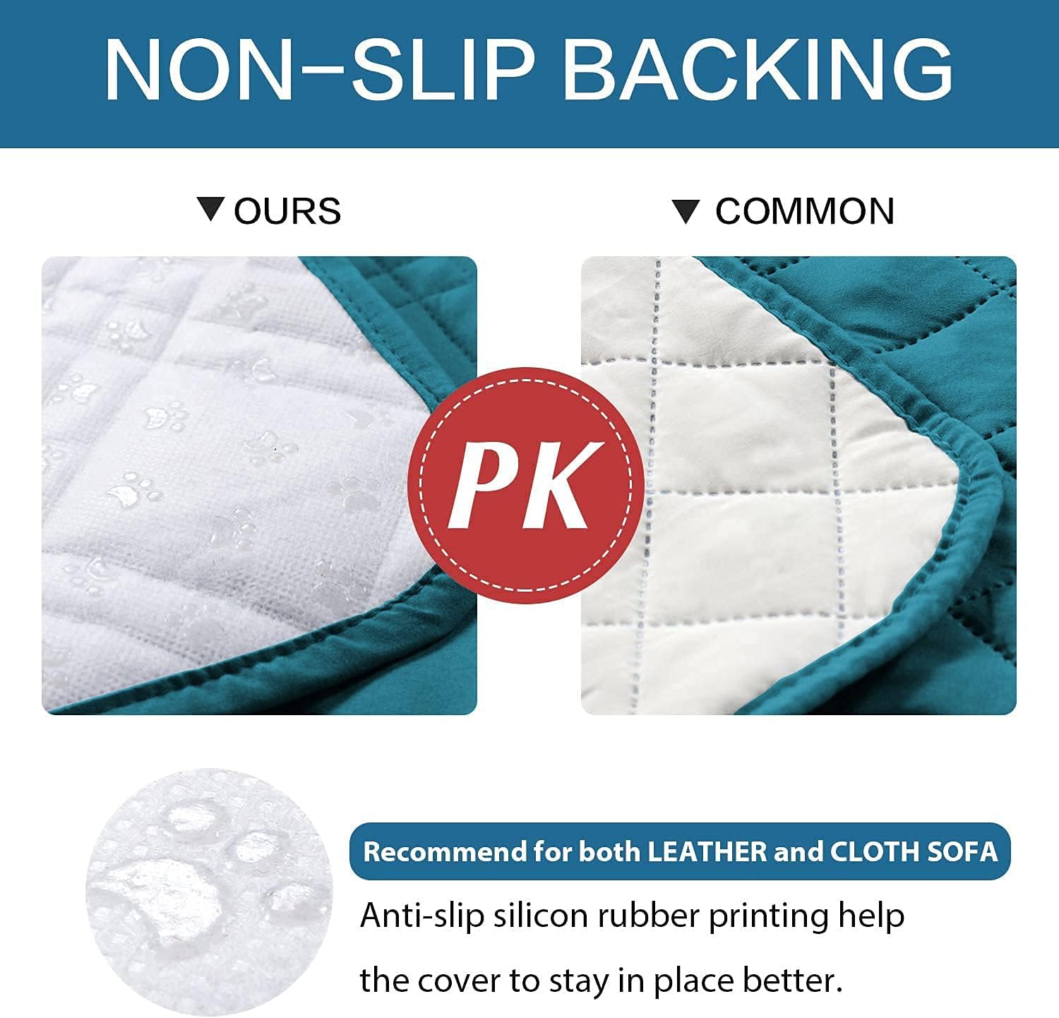 100% Waterproof Sofa Slipcover Washable Loveseat Cover for 2 Chion Cover Non-Slip Furniture Protector with Puppy Paw Silicone Backing Couch Cover for Pets Dogs (Loveseat