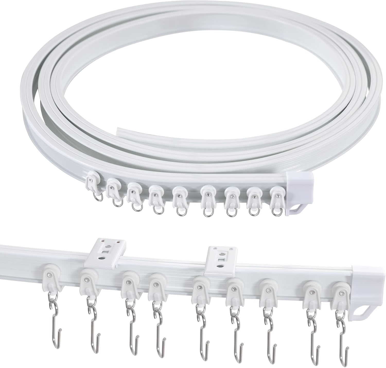 Ceiling Curtain Track Flexible Bendable Ceiling Mount for Curtain Rail 16.4ft (5M) Room Divider Curtain Track Systerm for RV Bay Window Curved Curtain Track for Bunk Bed Curtain Ceiling Curtain Track Flexible Bendable Ceiling Mount for Curtain Rail 16.4ft (5M) Room Divider Curtain Track Systerm for RV Bay Window Curved Curtain Track for Bunk Bed Curtain