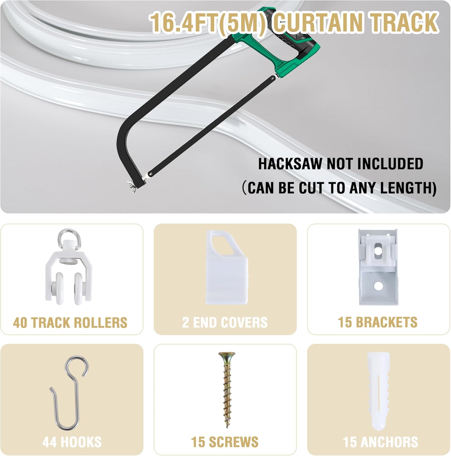 Ceiling Curtain Track Flexible Bendable Ceiling Mount for Curtain Rail 16.4ft (5M) Room Divider Curtain Track Systerm for RV Bay Window Curved Curtain Track for Bunk Bed Curtain