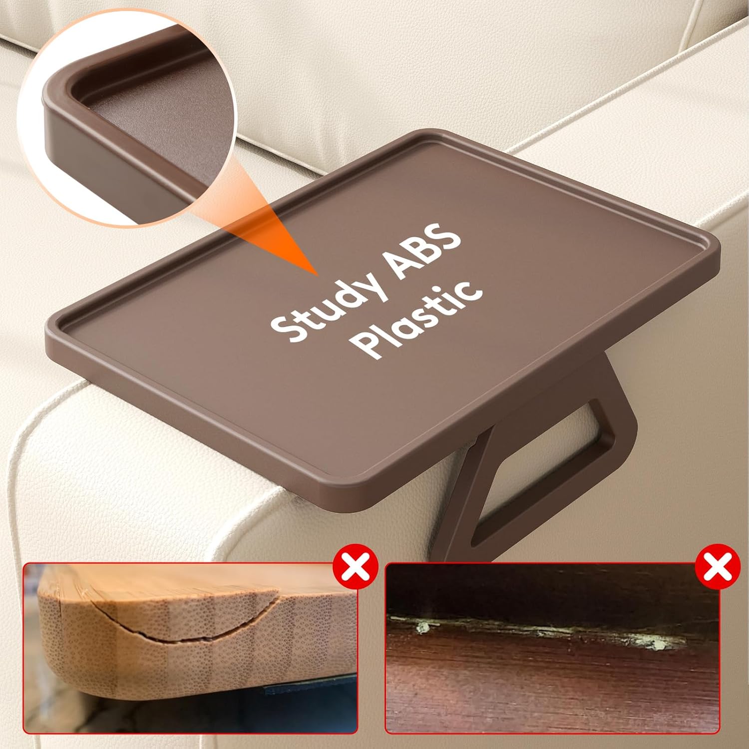 Plastic Rotating Couch Armrest Table