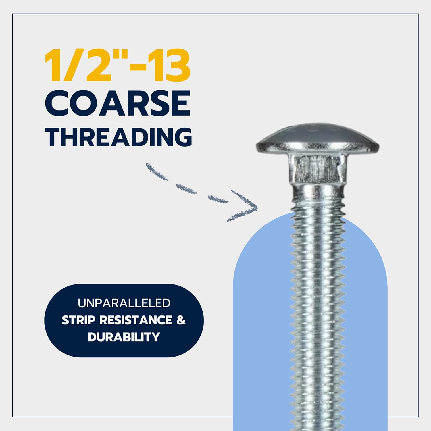1/2" x 4" (25 Pack) Zinc Carriage Bolt Kit
