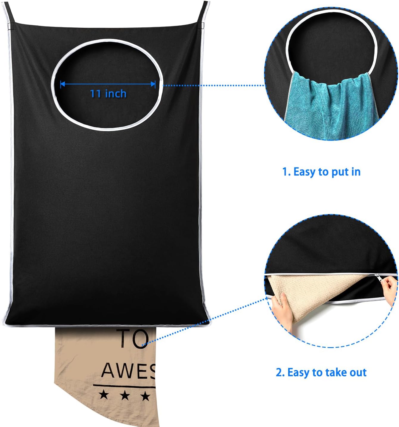 2 Pack XL Hanging Laundry Hamper