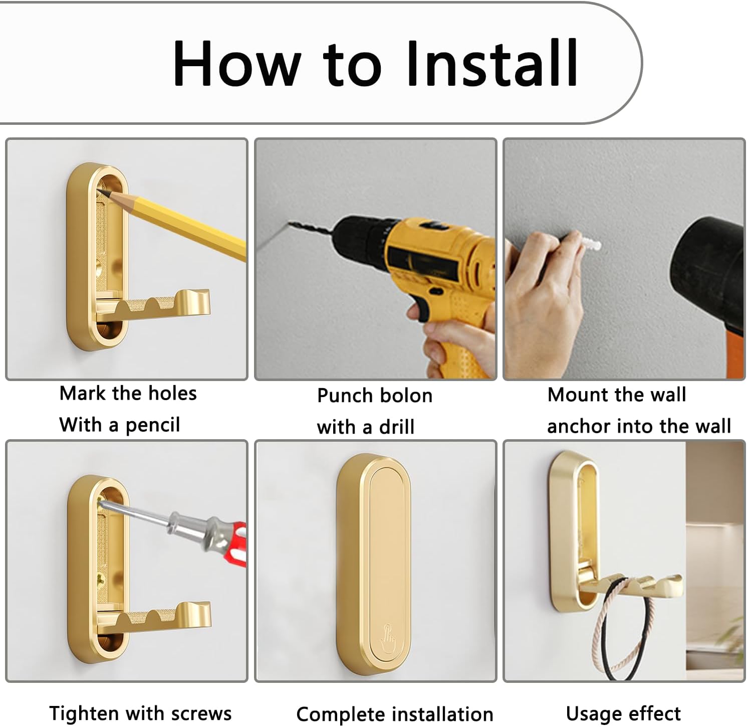 4PCS Folding Coat Hooks