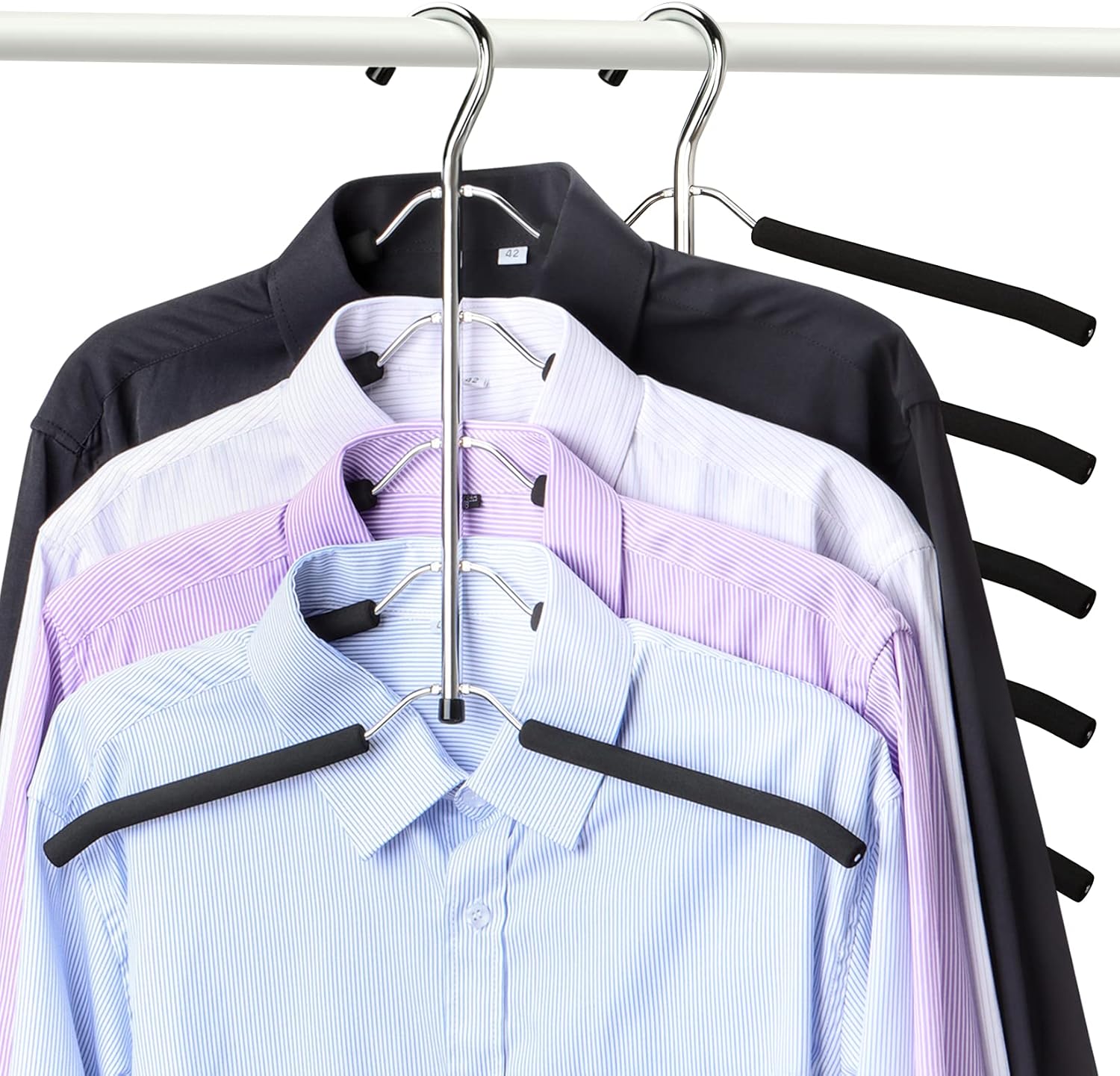 Hangers Space Saving Clothes Hanger 2 Packs Swing Arm Non Slip Padded Coat Hanger 5 Layers Heavy Duty Stainless Steel Sweater Shirt Hanger Closet Storage Organizer Hangers Space Saving Clothes Hanger 2 Packs Swing Arm Non Slip Padded Coat Hanger 5 Layers Heavy Duty Stainless Steel Sweater Shirt Hanger Closet Storage Organizer