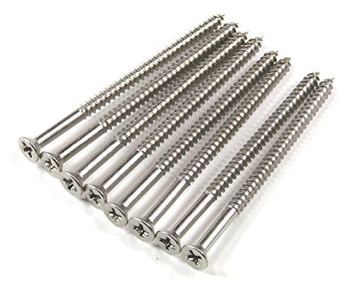 Satin Nickel Wood Screws, Heavy-Duty Screws for Doors, Cabinets, Furniture & DIY Projects (9 x 3 Inch – 24 Pack)