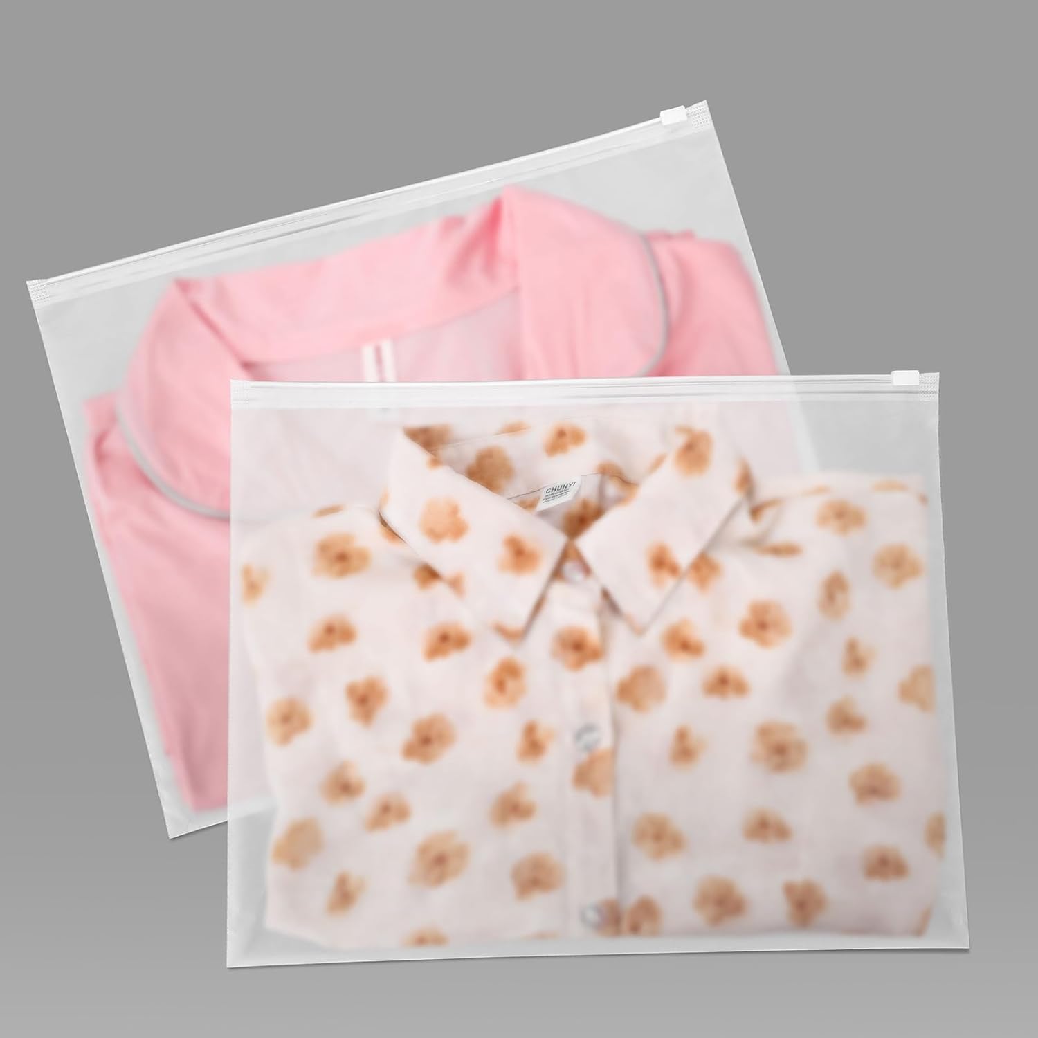 25 Pcs 13x10 Inch Frosted Resealable Clothing Bags - 3 Mil Heavy-Duty Plastic Packaging for Apparel Storage 