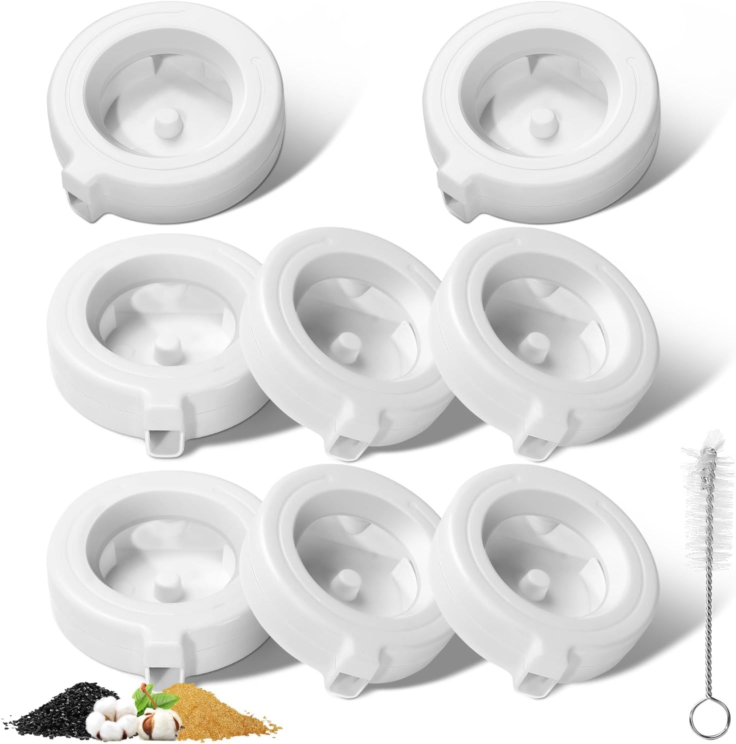 8 Pack Replacement Filters for 3.6L/4.6L/6L/8L Gravity Pet Water Dispenser, Dog Water Filter Replacement, Triple Filtration Pet Fountain Filter, Water Feeder Filter for Cat and Dog(1 Brush)