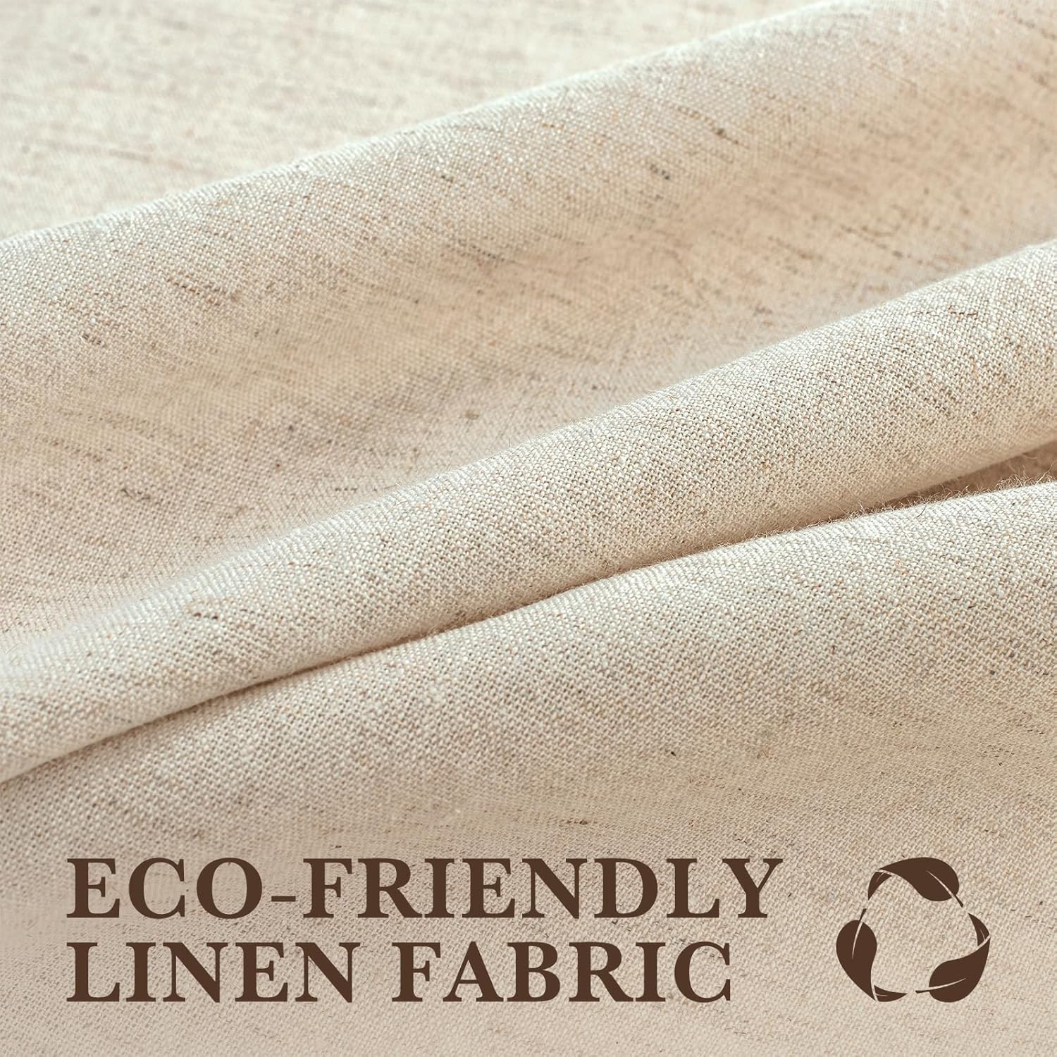Linen Shower Curtain Fabric Boho Beige Shower Curtain Neutral Linen Shower Curtains for Bathroom Vintage Farmhouse Bathroom Decor (72x72 Inch)