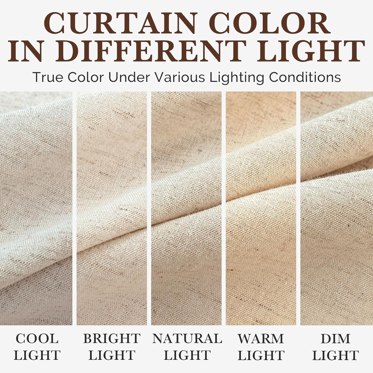 Linen Shower Curtain Fabric Boho Beige Shower Curtain Neutral Linen Shower Curtains for Bathroom Vintage Farmhouse Bathroom Decor (72x72 Inch)