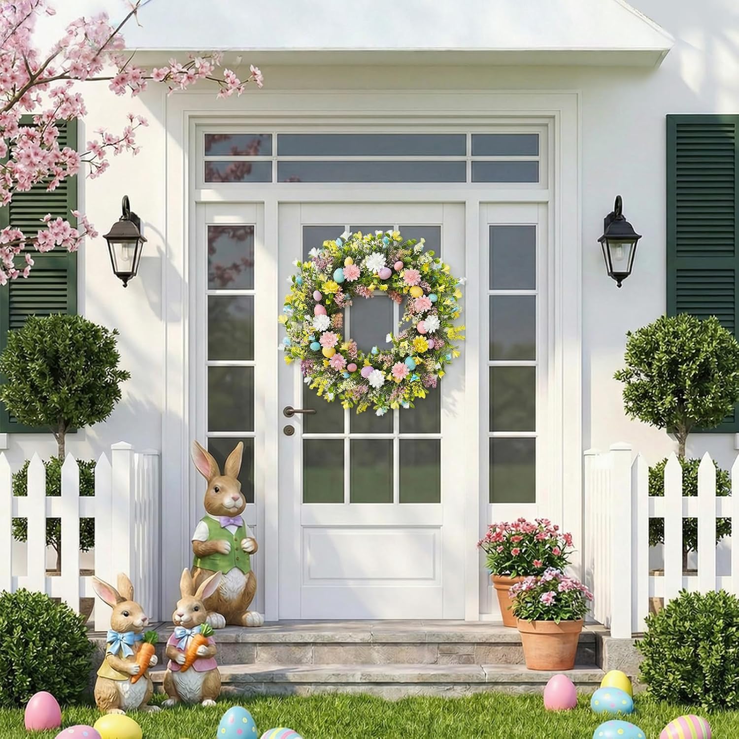 Easter Wreath for Front Door Decorations