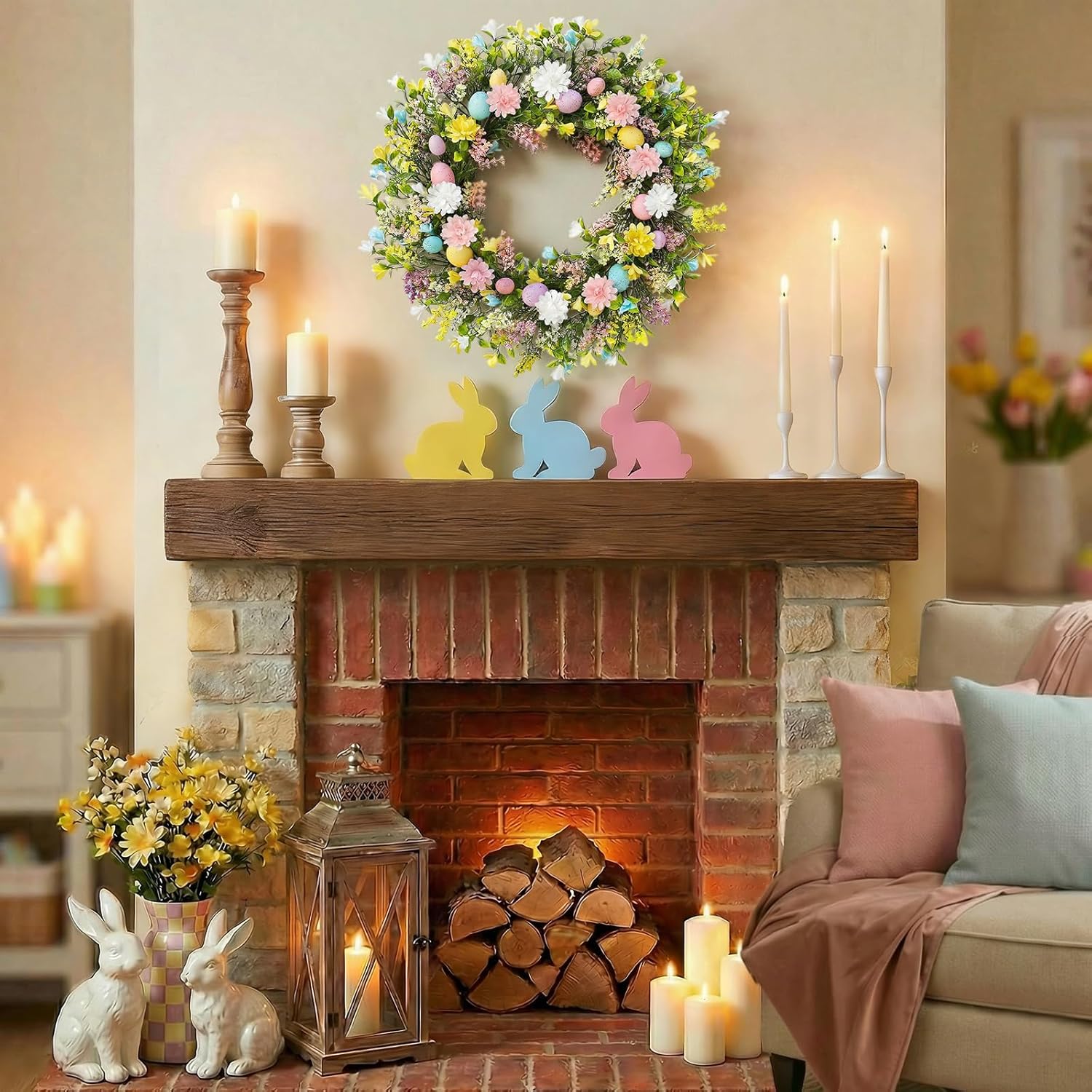 Easter Wreath for Front Door Decorations