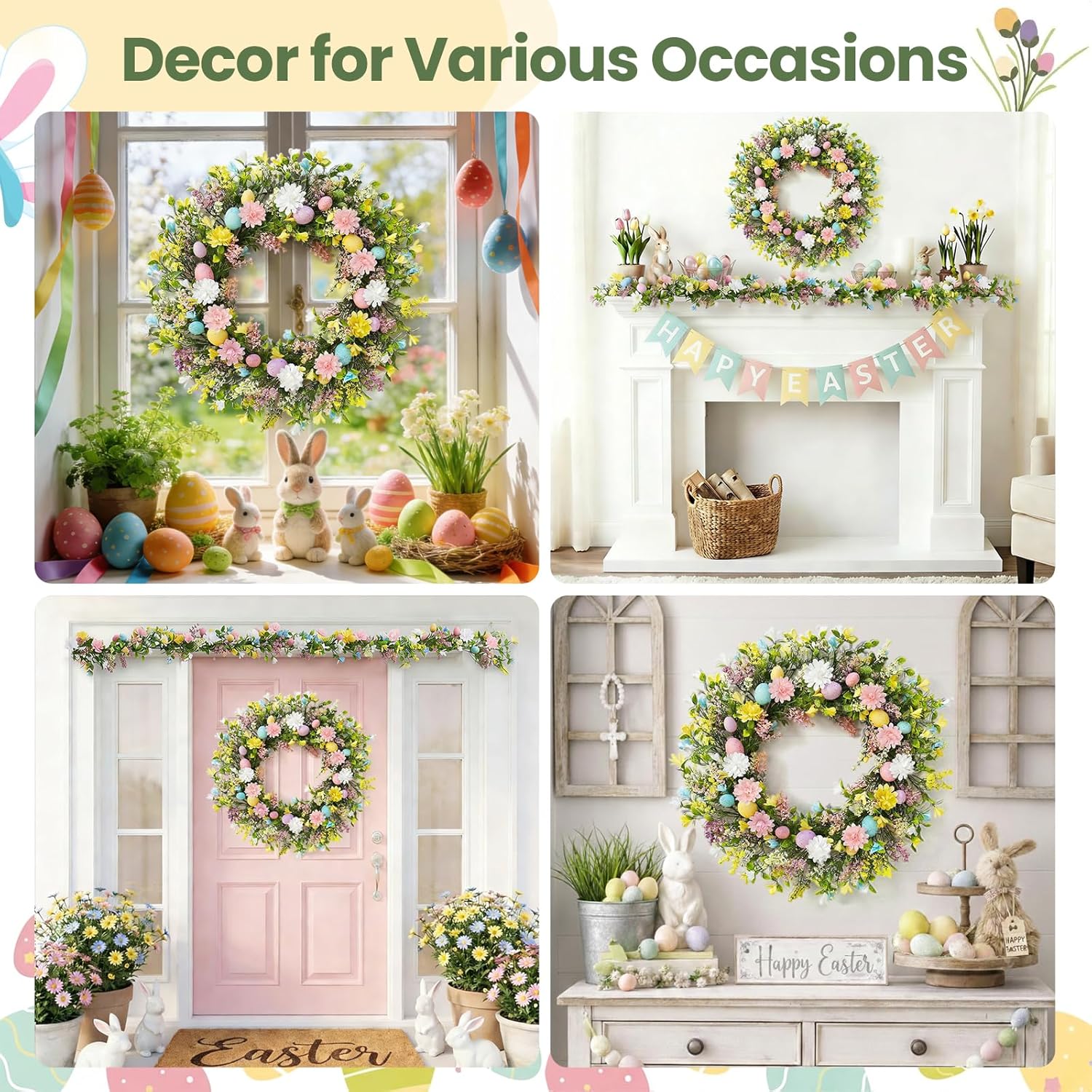 Easter Wreath for Front Door Decorations
