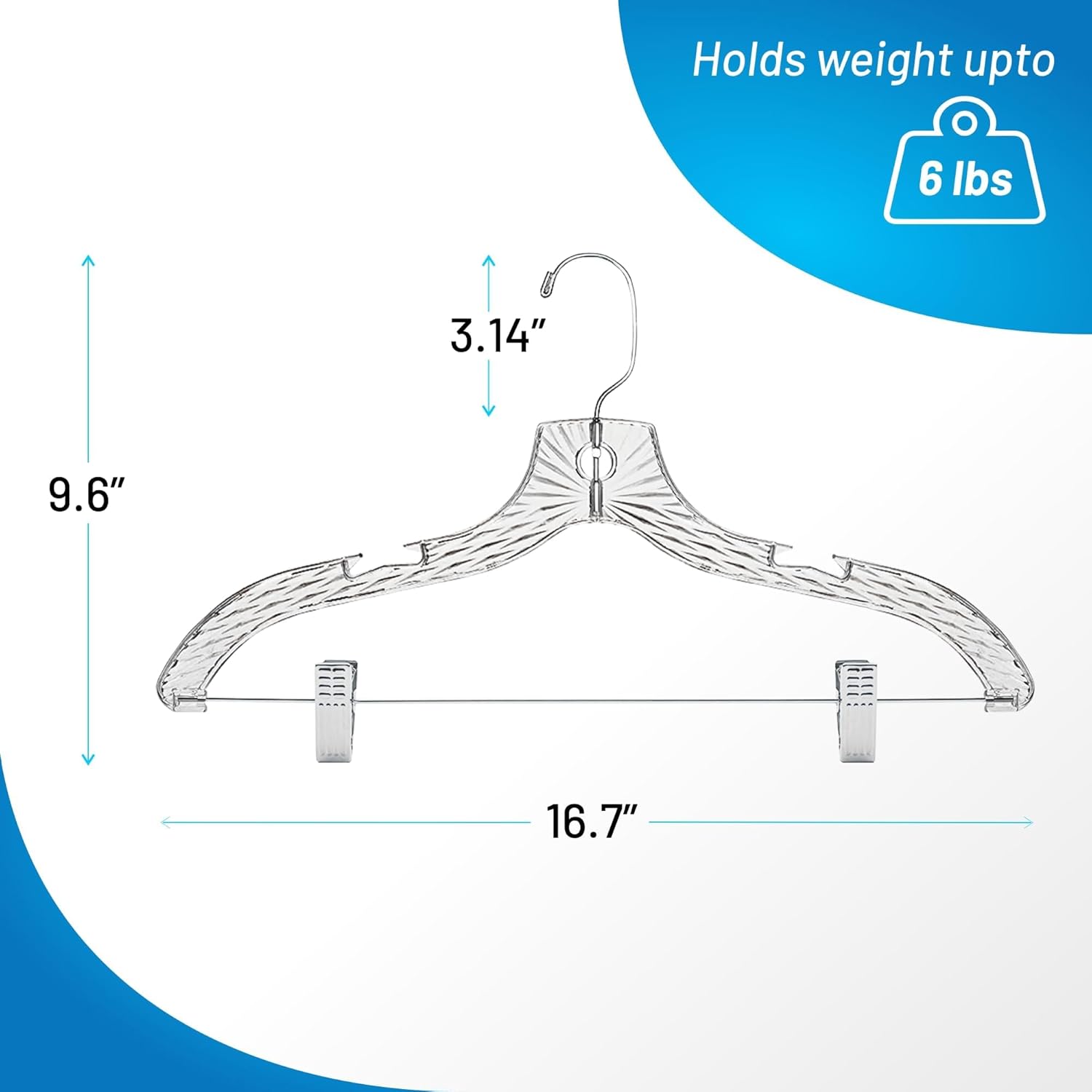 Clothes Hangers with Clips Plastic Set of 12 Pack Heavy Duty Hangers Dresses