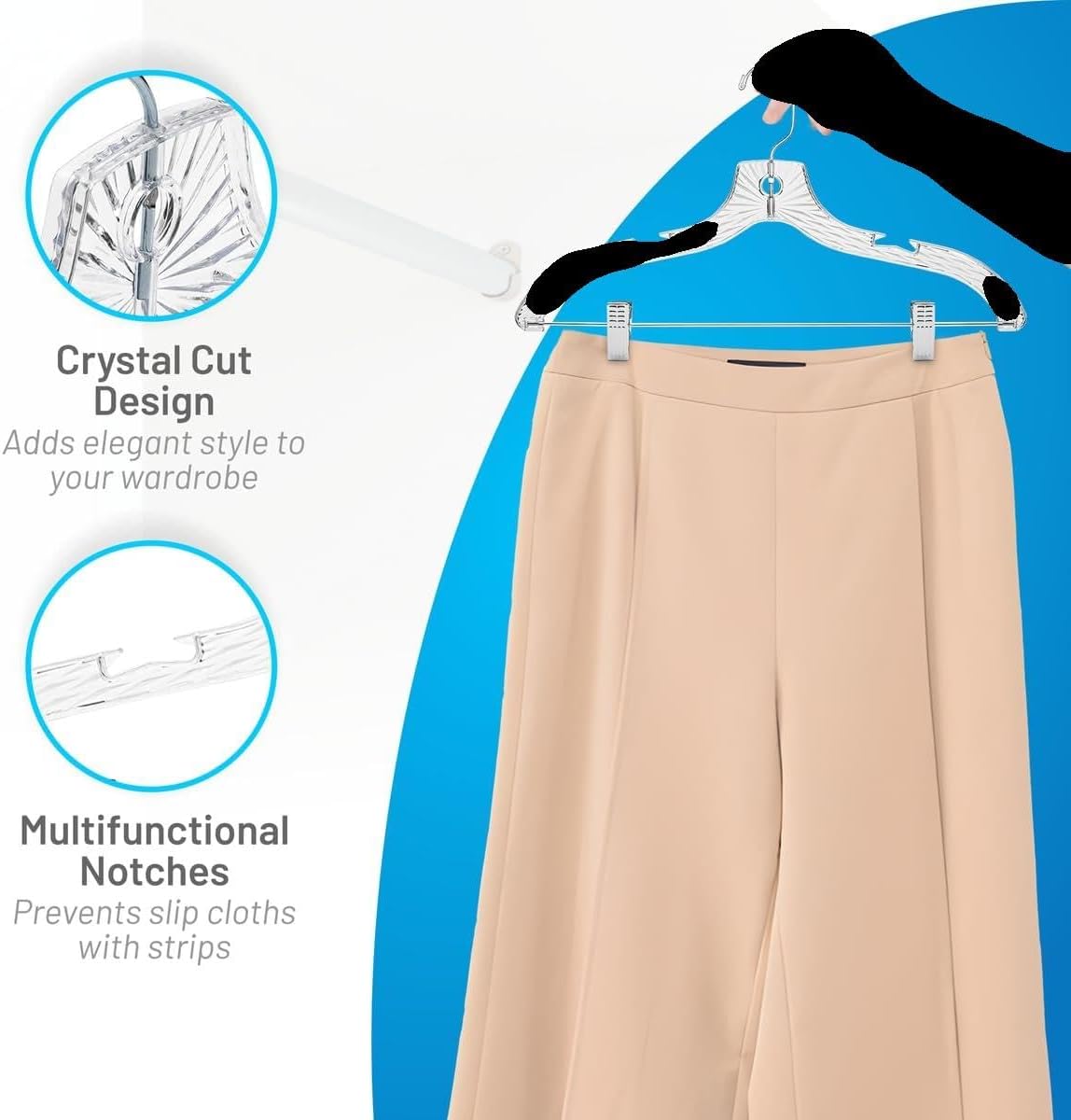 Clothes Hangers with Clips Plastic Set of 12 Pack Heavy Duty Hangers Dresses