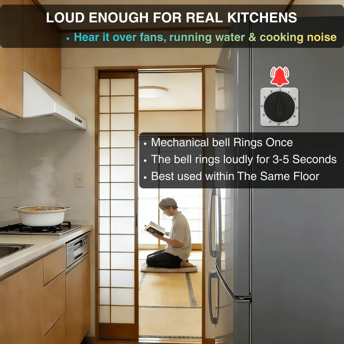 Mechanical Kitchen Timer Magnetic with Loud Alarm