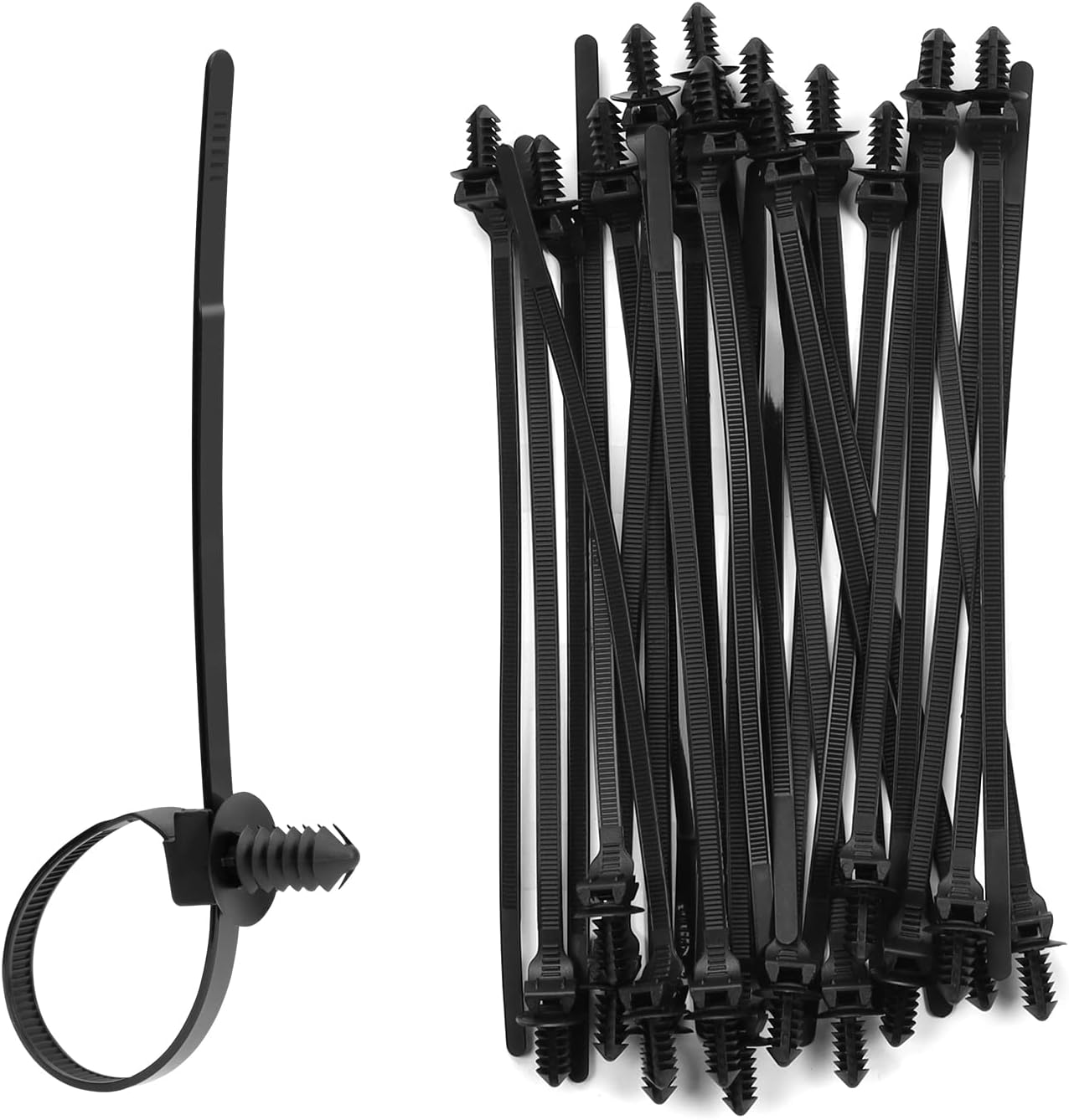 100PCS Fir Tree Nylon Push Mount Zip Ties 100PCS Fir Tree Nylon Push Mount Zip Ties