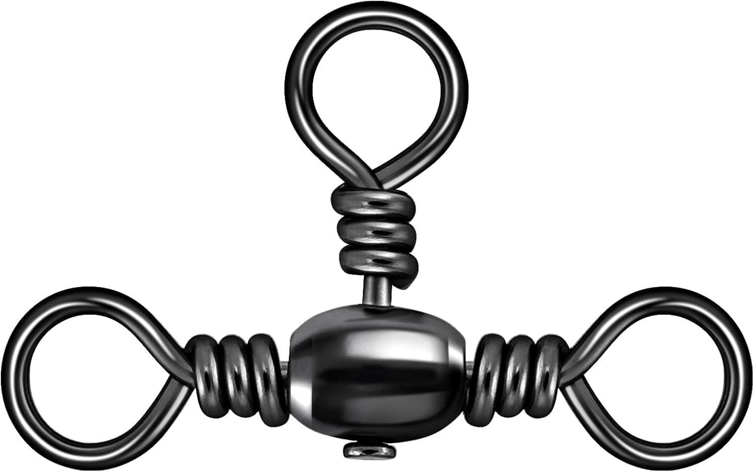 50-Pack 3 Way Swivels Fishing Tackle High Strength Stainless Steel Barrel 35-175LB Three Swivel for Saltwater Freshwater Catfish Rigs Surf #2-101LB