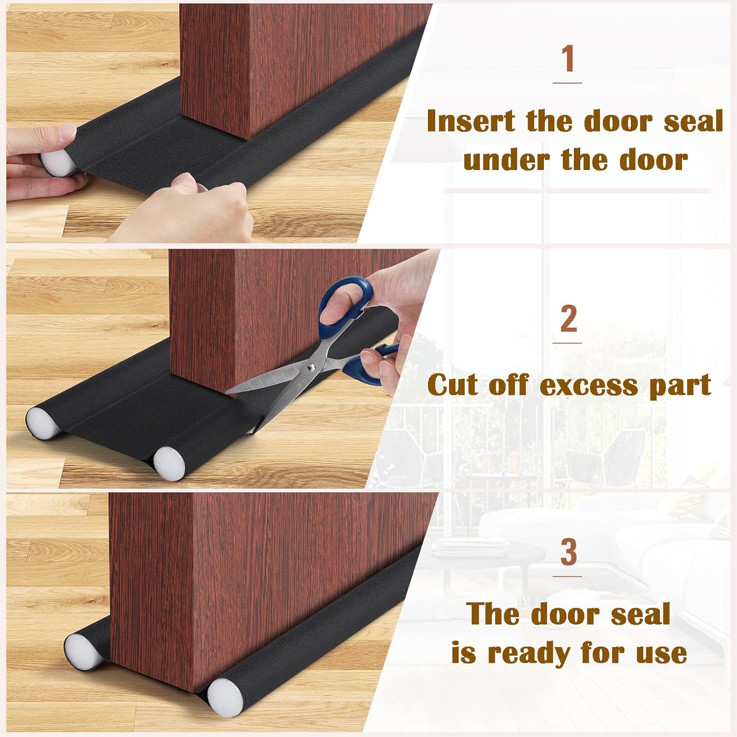 Insulated Door Draft Stopper with Eco-Friendly Oxford Fabric