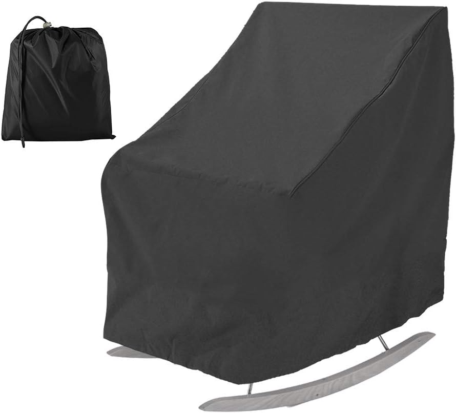 Patio rocking chair Cover waterproof Oxford fabric heavy Veranda lounge garden chair outdoor furniture protective cover (black) Patio rocking chair Cover waterproof Oxford fabric heavy Veranda lounge garden chair outdoor furniture protective cover (black)