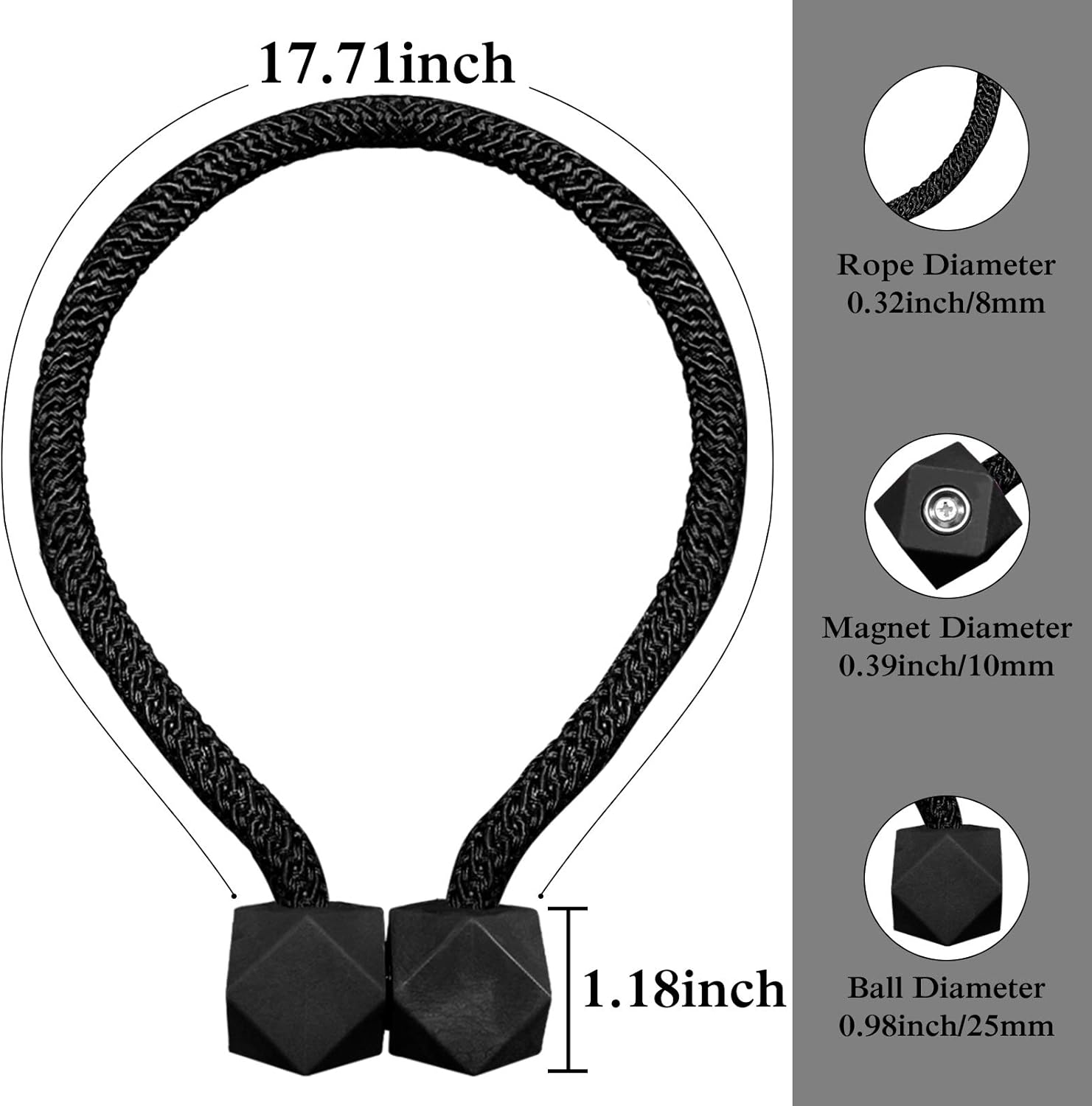 8 PCS Magnetic Curtain Tiebacks