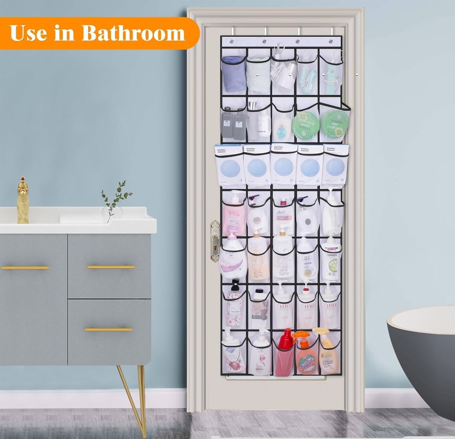 Over The Door Shoe Organizer 24 Large Mesh Pockets