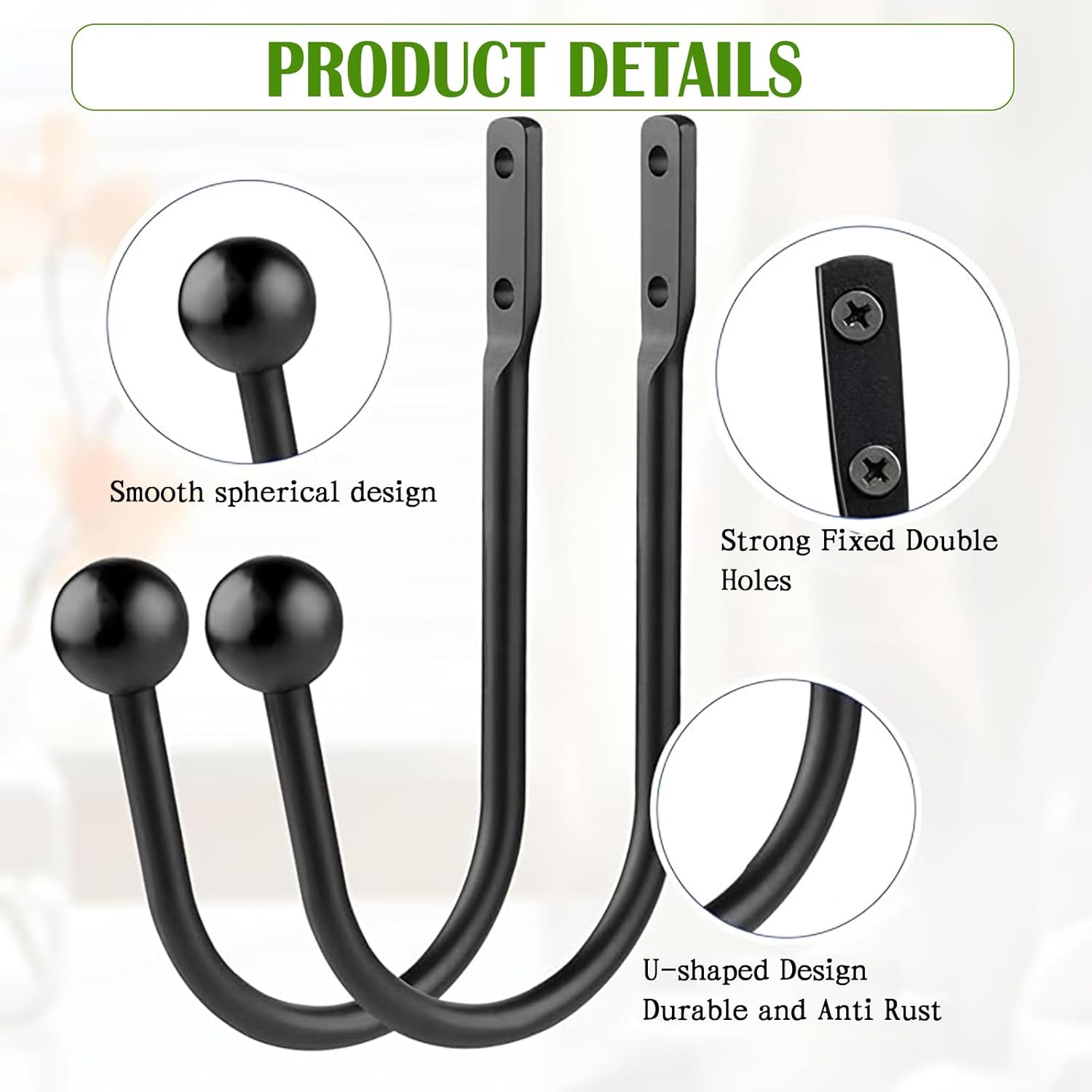 6 Pcs Curtain Holdbacks Curtain Tiebacks