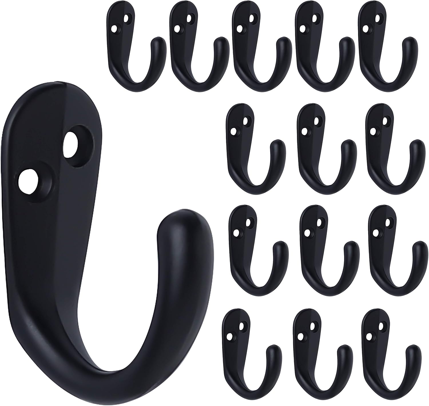 15PCS Coat Hooks Wall Mounted Single Prong Robe Hook for Hanging Towel Hooks with 30 Screws for Bags