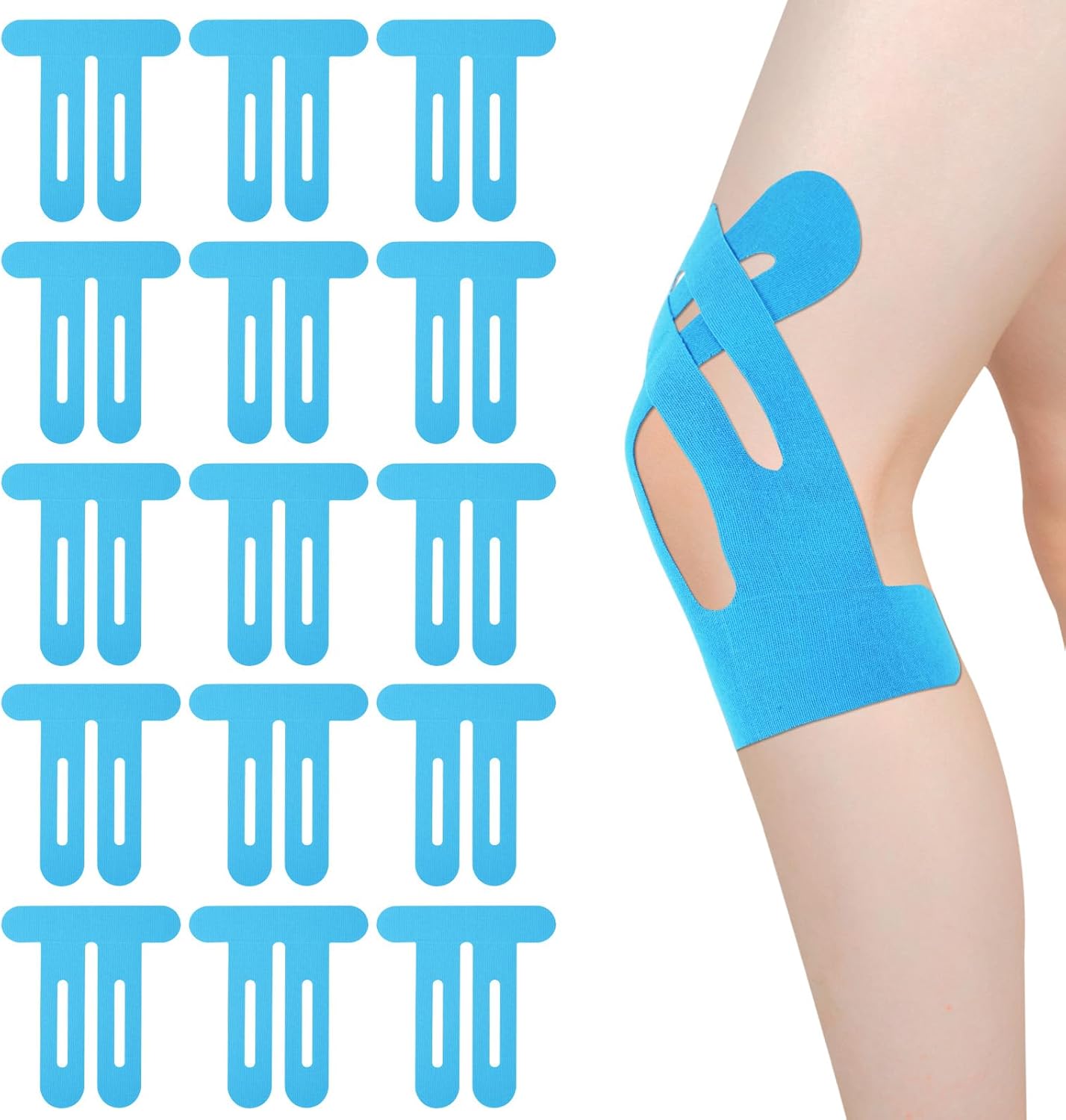 15pcs Precut Kinesiology Tape for Knees 15pcs Precut Kinesiology Tape for Knees