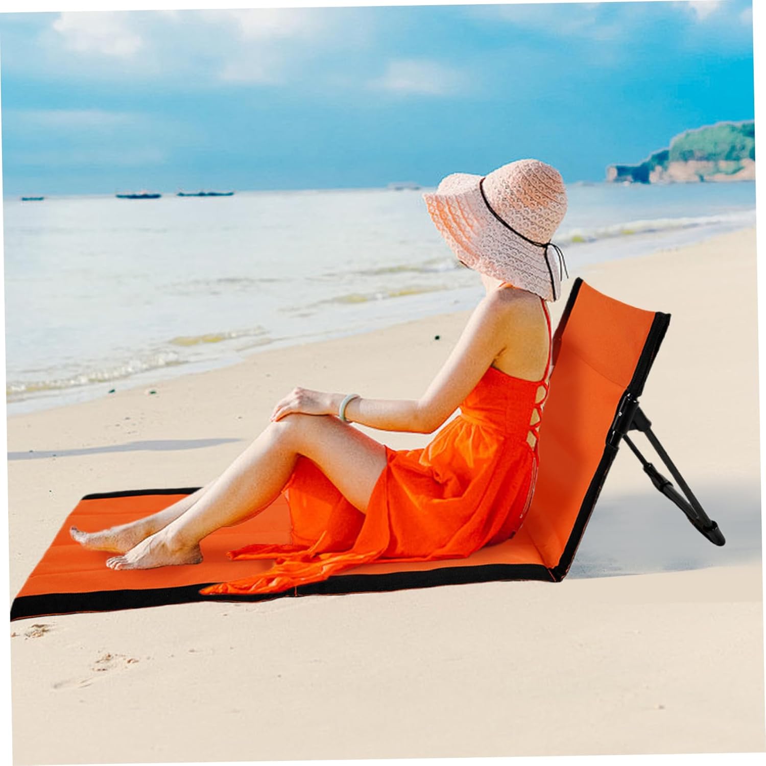 Reclining Beach Mat 15x43.3x15.8/15x26.8x15.8%27%27 Oxford Cloth Waterproof Foldable Beach Lounge Chair Lightweight & Portable Lounger for Adults Holidays Camping Park