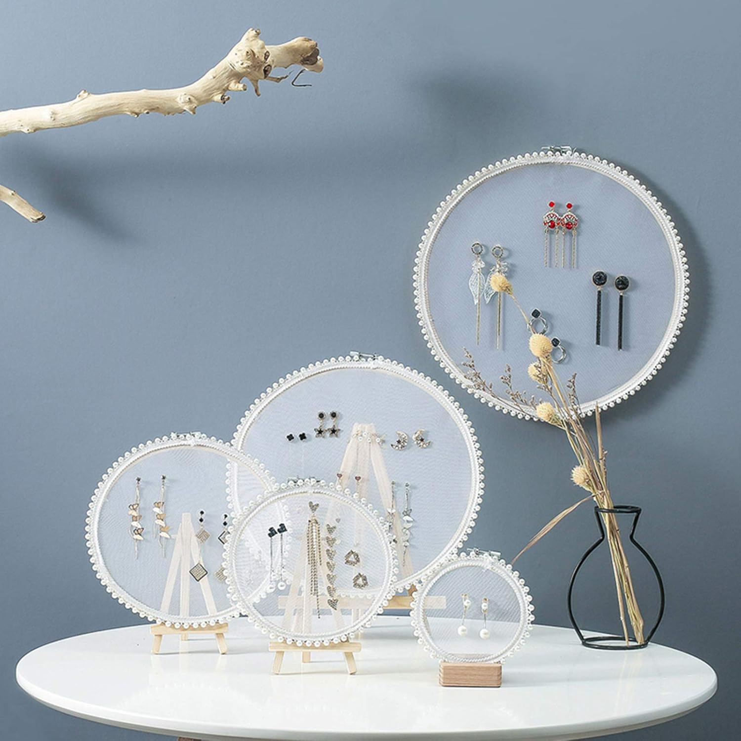 5 PCS Embroidery Hoops Round Bamboo Embroidery Hoop Circle Embroidery Frame Wood Hoop Cross Stitch Hoop Adjustable Sewing Rings Hoop for Embroidery Cross Stitching Crafts(4-8inch)