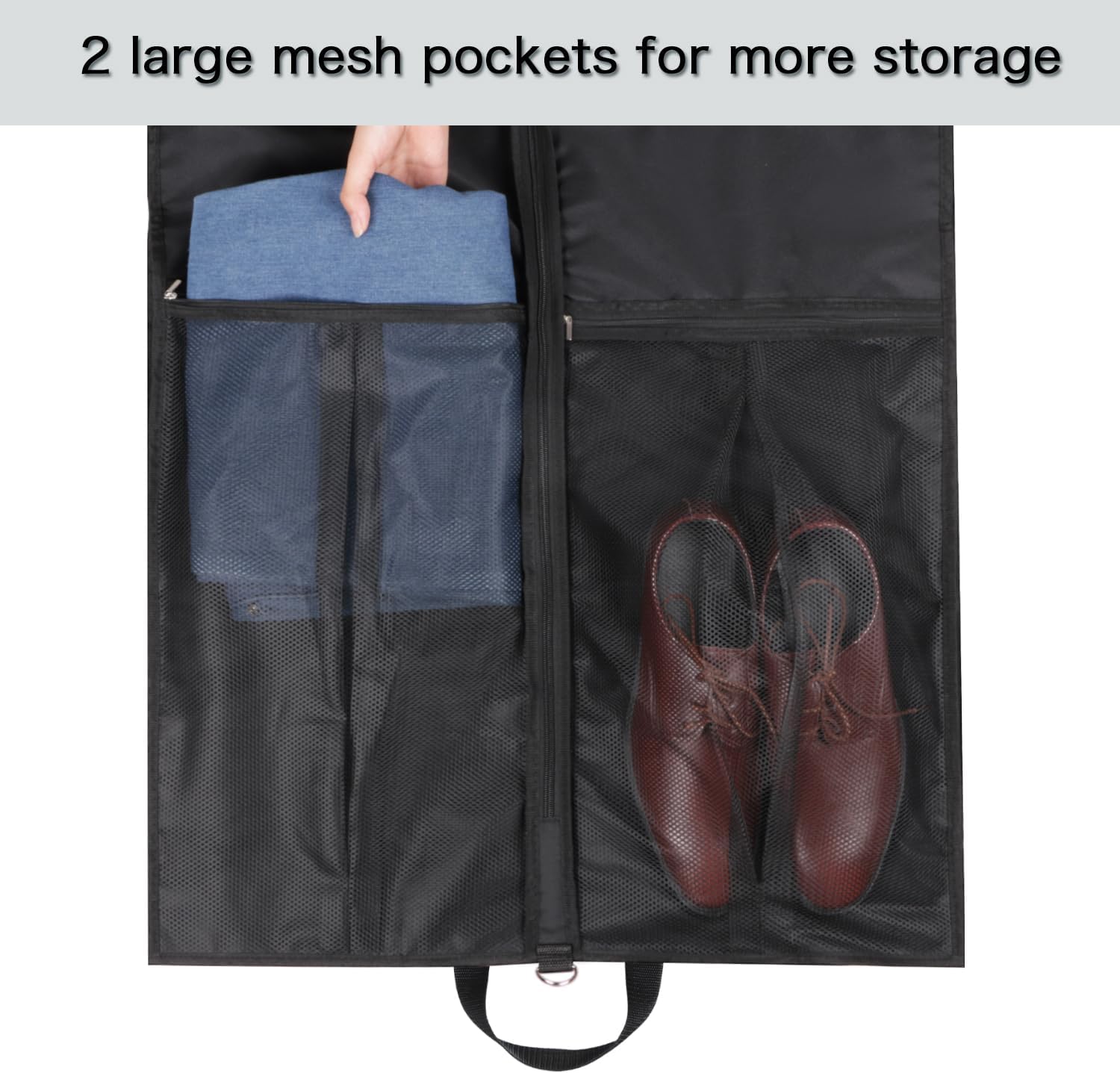 Garment Bags for Hanging Clothes Travel 43" Suit Bags for Closet Storage with Pockets Breathable Clothes Bags for Travel