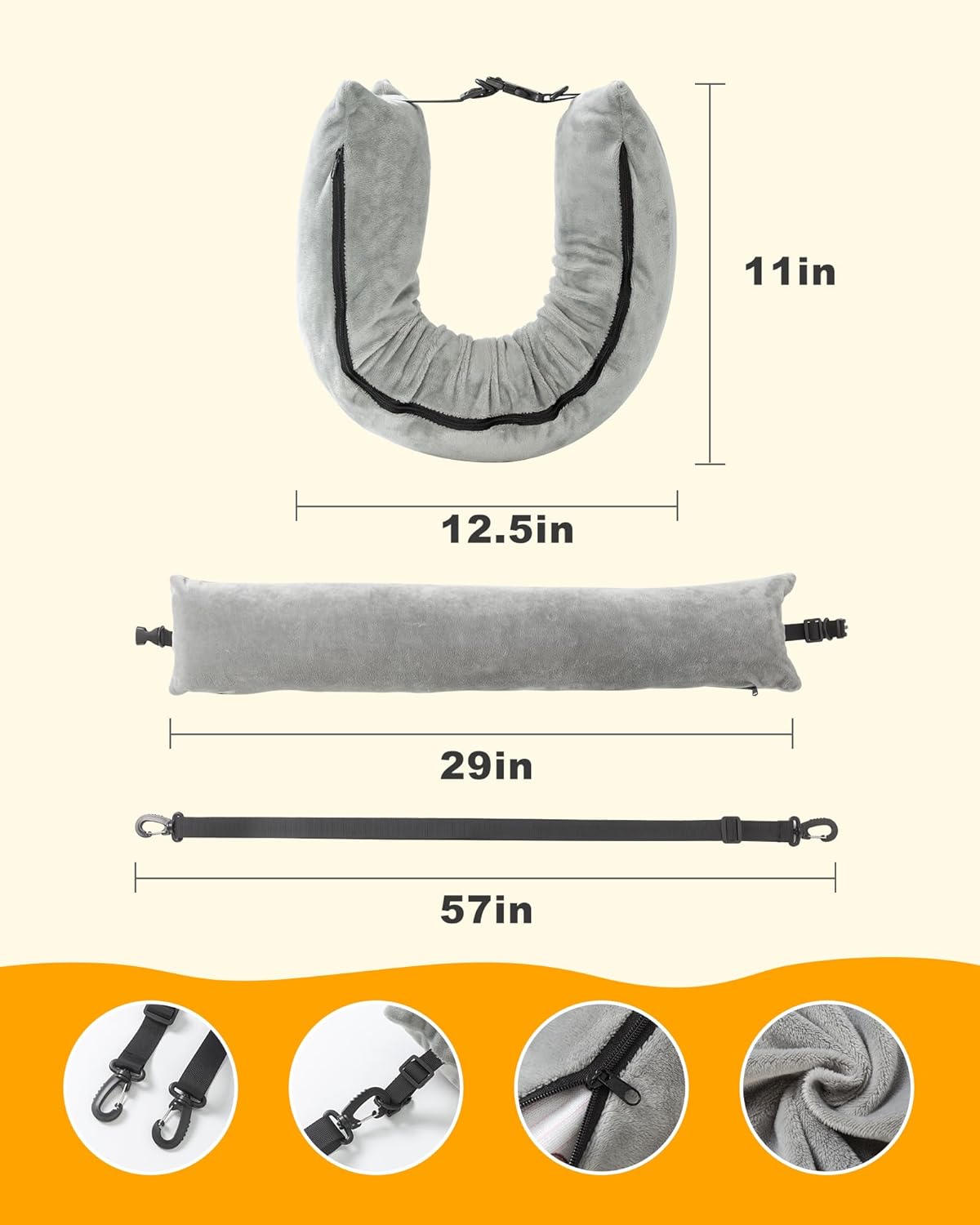 2 Pack Stuffable Travel Neck Pillow for Extra Luggage Clothes Adjustable U-Shapes Airplane Plane Travel Pillow Storage Bag Adjustable Neck Size Travel Essentials Multifunctional Sleeping Rest Cushion