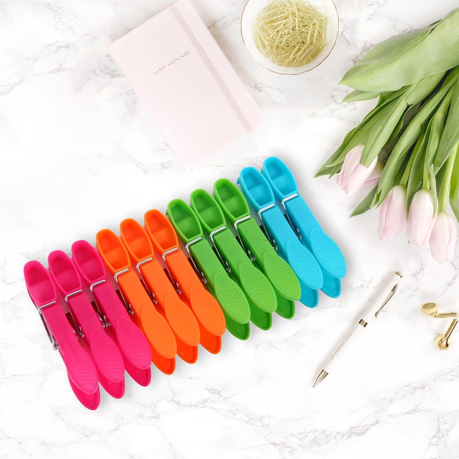 48 PCS Windproof clothespins Plastic clothespins for Clothesline Strong Grip Clothes Pegs for Indoor and Outdoor Clothesline Area Clothes Hanger Clip