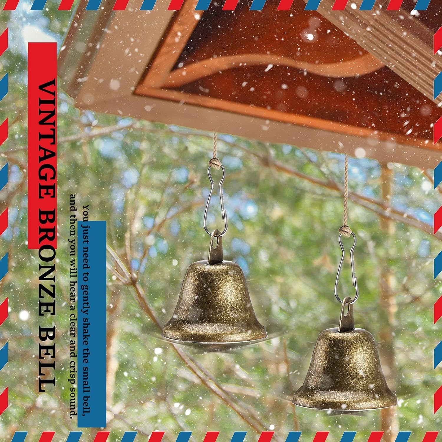 30 Pieces Craft Bells Small Brass Bells for Crafts Vintage Bells with Spring Hooks for Hanging Wind Chimes Making Dog Training Doorbell Christmas Tree Wedding Decor