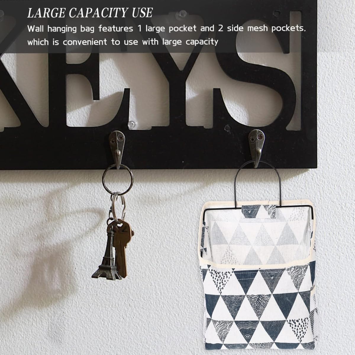 Single pocket wall hanging fabric organizer