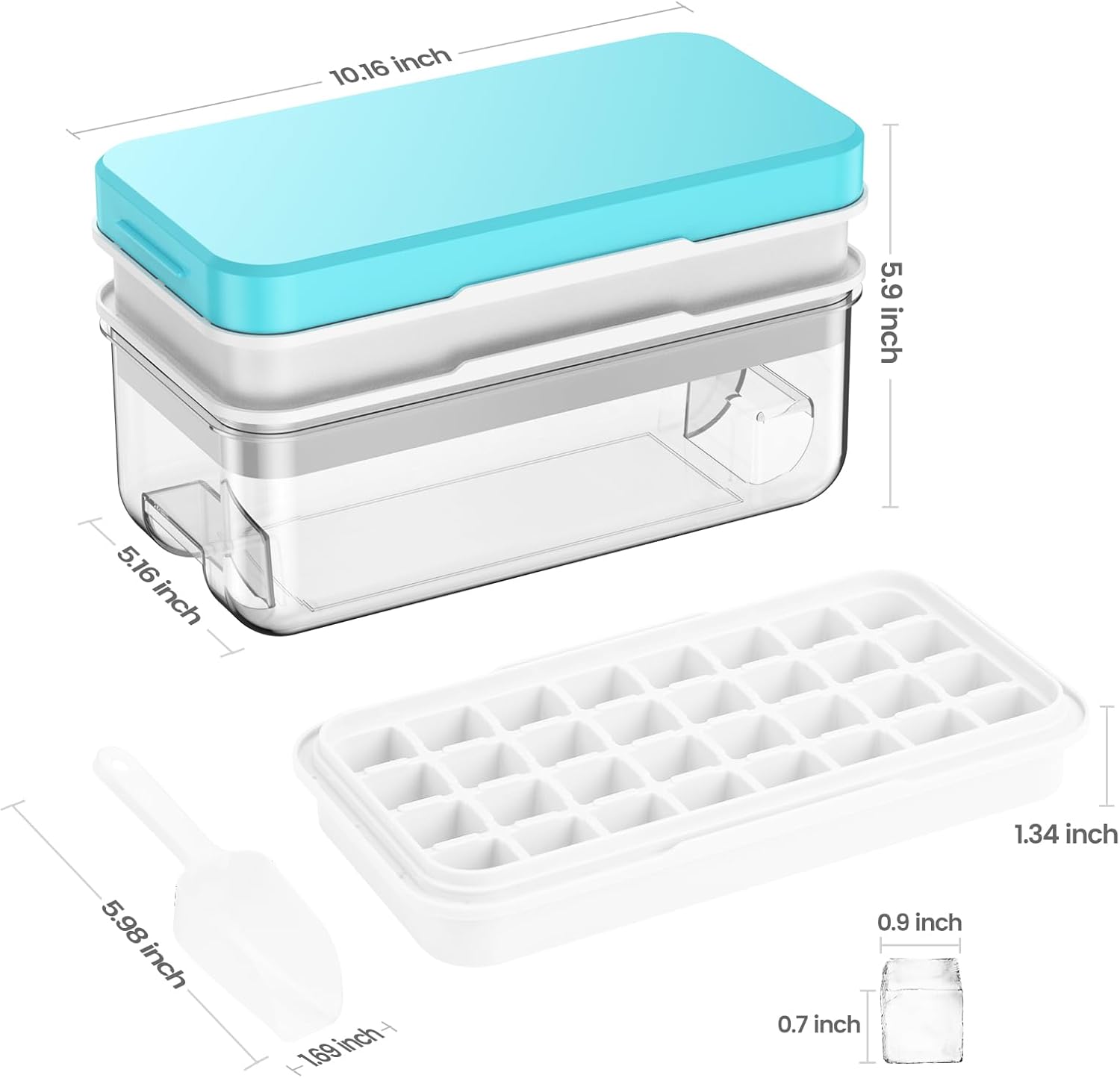 Ice Cube Tray with Lid and Bin