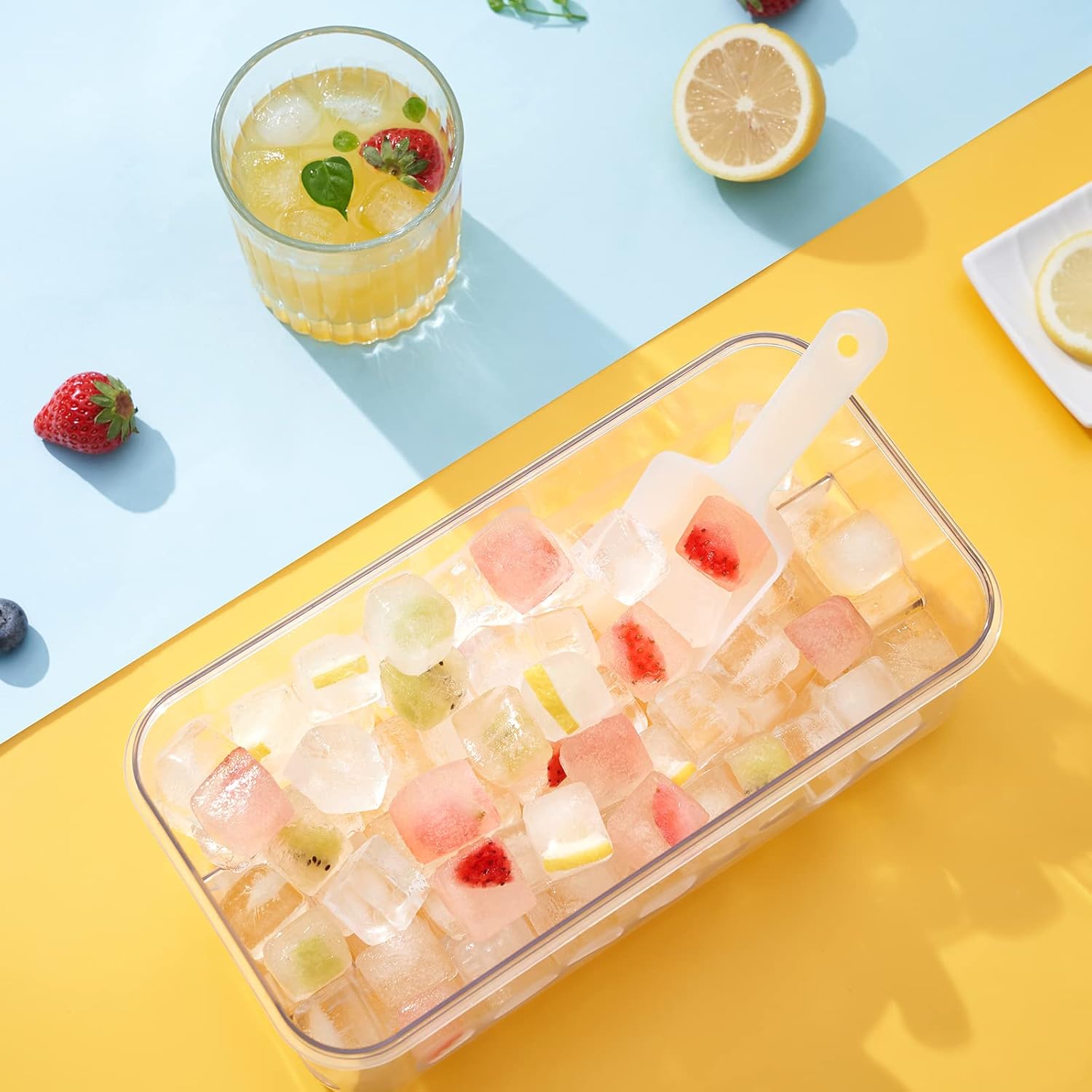 Ice Cube Tray with Lid and Bin